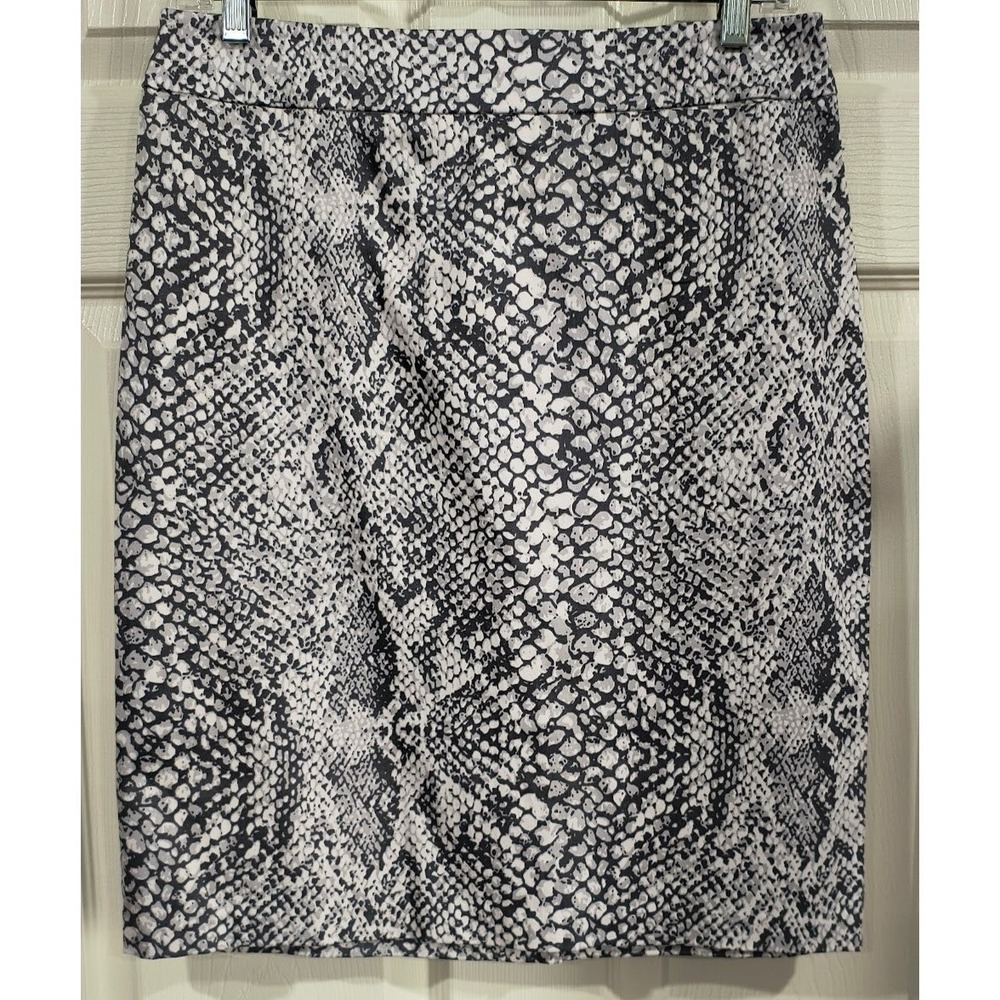 New York &‎ Company Grey Snakeskin Print Stretch Pencil Skirt Size 4 NWT